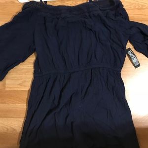 Off the shoulder navy romper